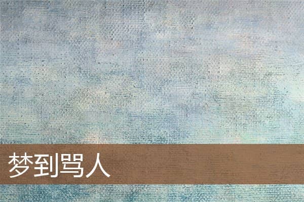 梦到骂人是什么意思