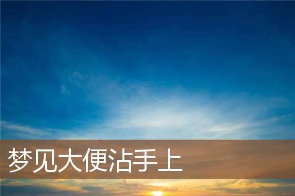 梦见大便沾手上是什么意思